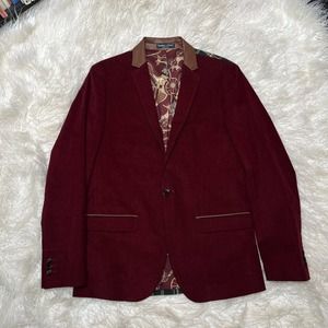 PAISLEY & GRAY MENS SPORT JACKET / BLAZER WINTER BURGUNDY FOREST GREEN SIZE 40R